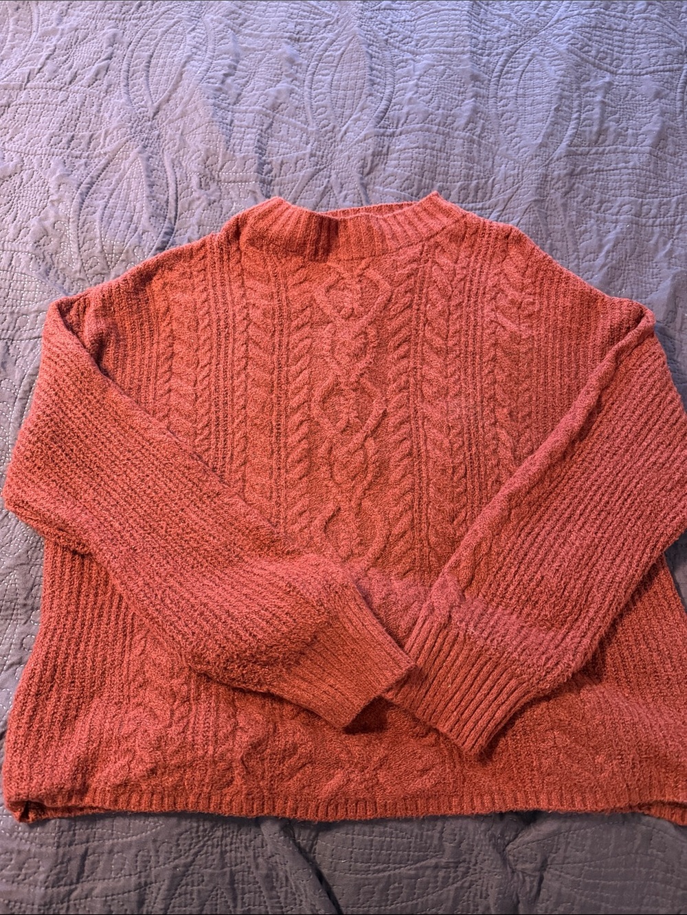 Old Navy Cable Knit Turtleneck Sweater - Dark Red
